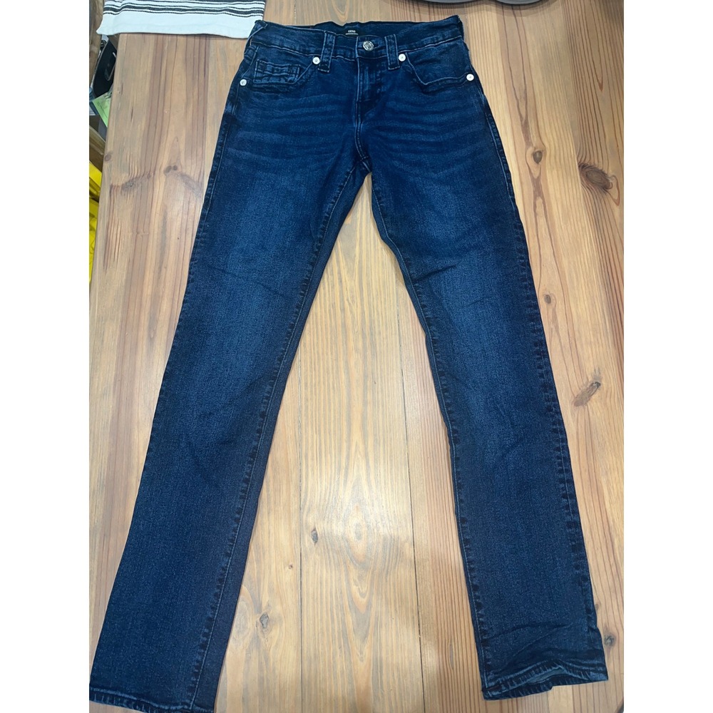 True Religion Geno Relaxed Slim Jeans Dark Wash Blue Mens 28x32 Horseshoe